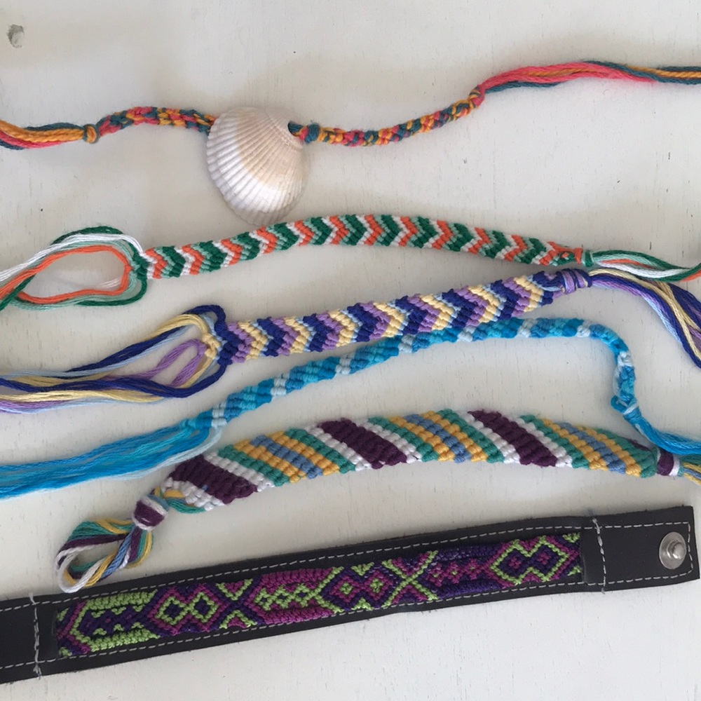 bracelets and a shell necklace